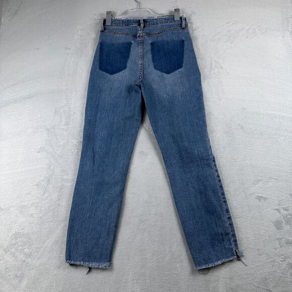 Guess Skinny Jeans Womens Size 26 Taper Leg Pintuck Distressed Mid Rise Blue - Picture 2 of 12